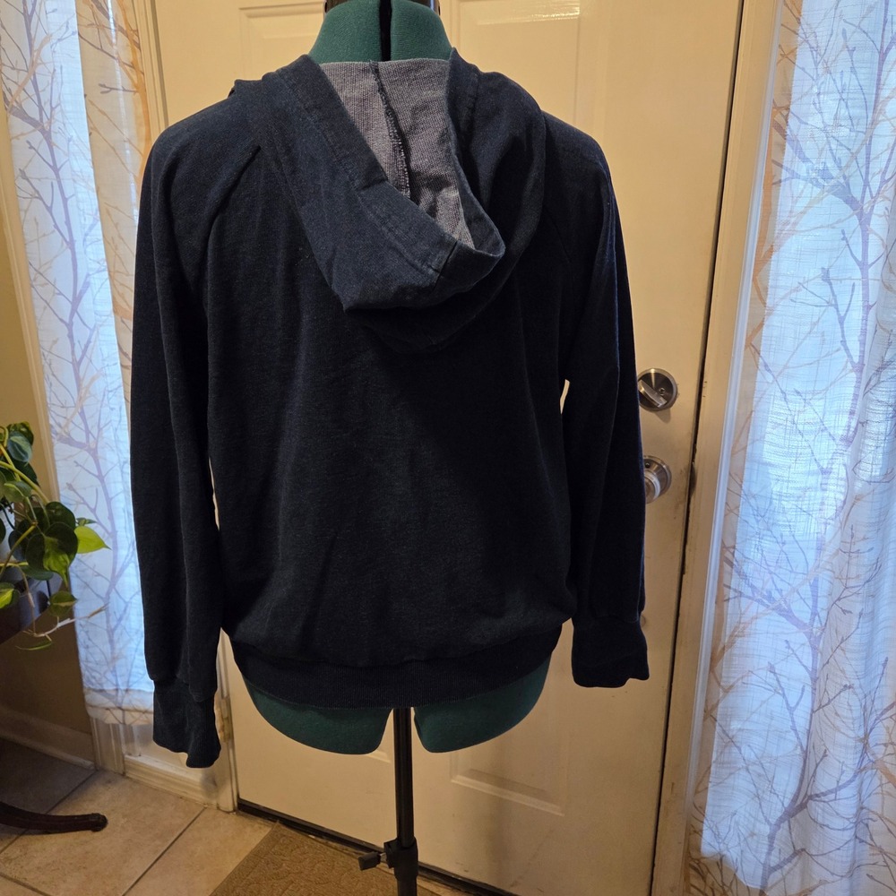 Bearpaw Women's Blue V-Neck Hooded Pullover Sweatshirt Casual Comfy‎ Medium - Picture 5 of 6